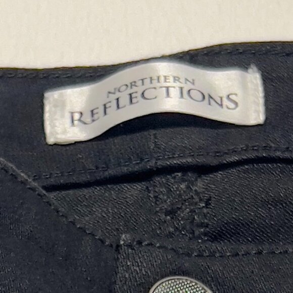 NORTHERN REFLECTIONS High-Rise Black Pants Bold Edgy Trendy Size 14 - Picture 7 of 11